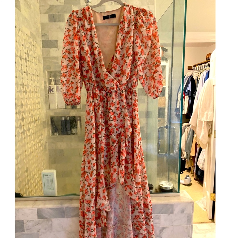 OPT Floral High Low Dress
